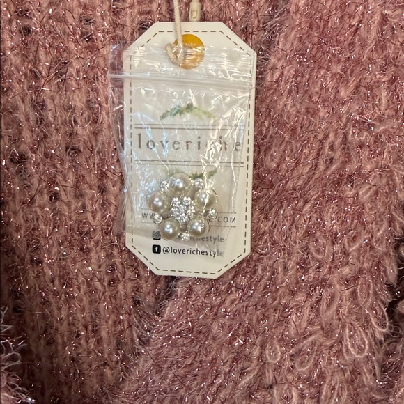 Loveriche SZ L Fuzzy Pink Cardigan W/ Pockets NWT - Picture 4 of 4